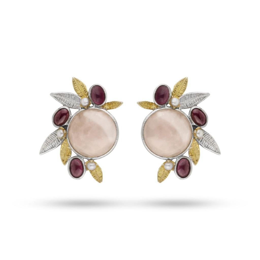 گوشواره سرخس کوارتز صورتی